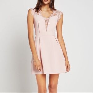 BCBGeneration lace back, pleated dress